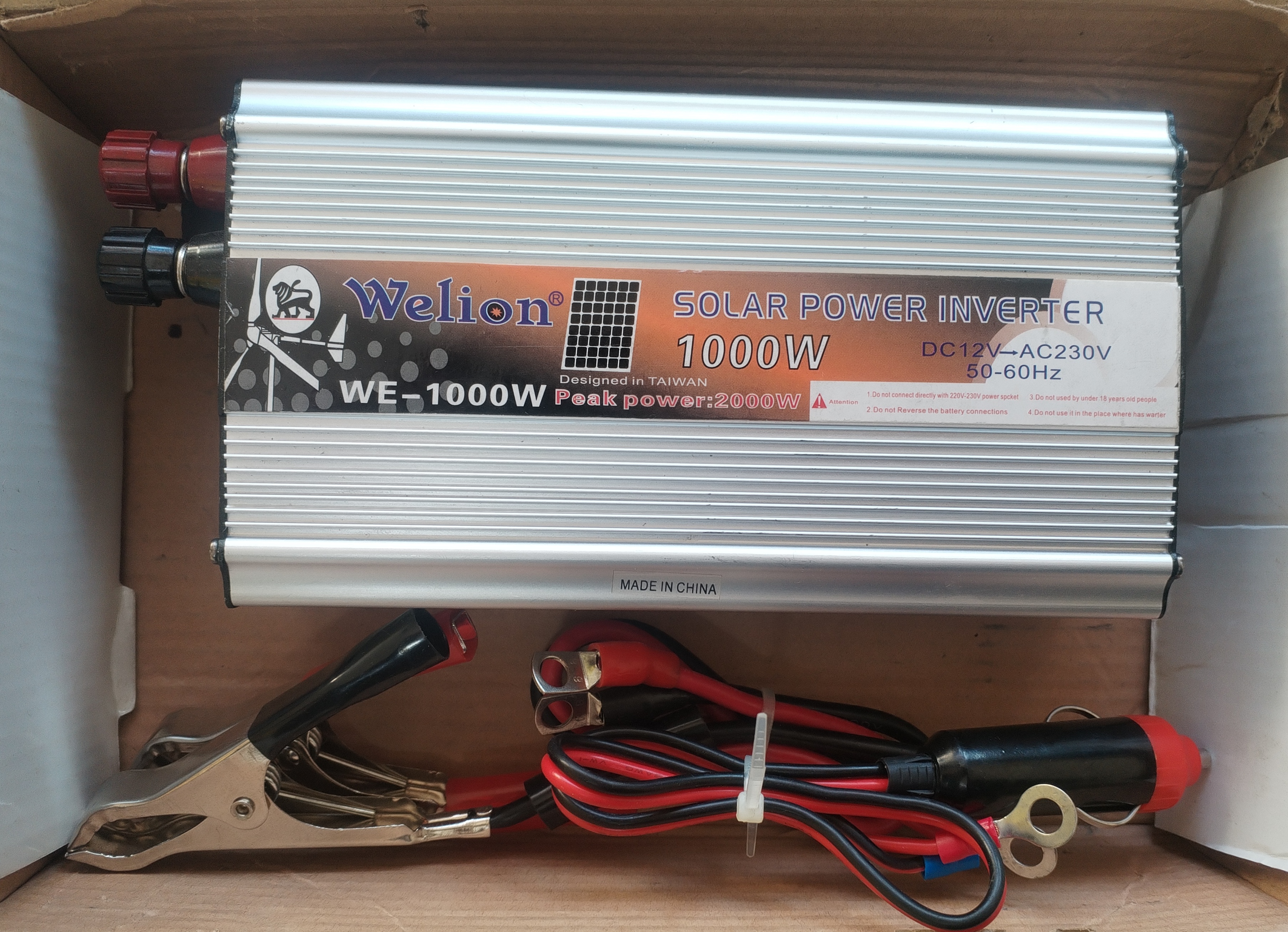 اینورتر مبدل برق خودرو 1000 وات 12 ولت به 220 ولت ولیون مدل Welion WE-1000w