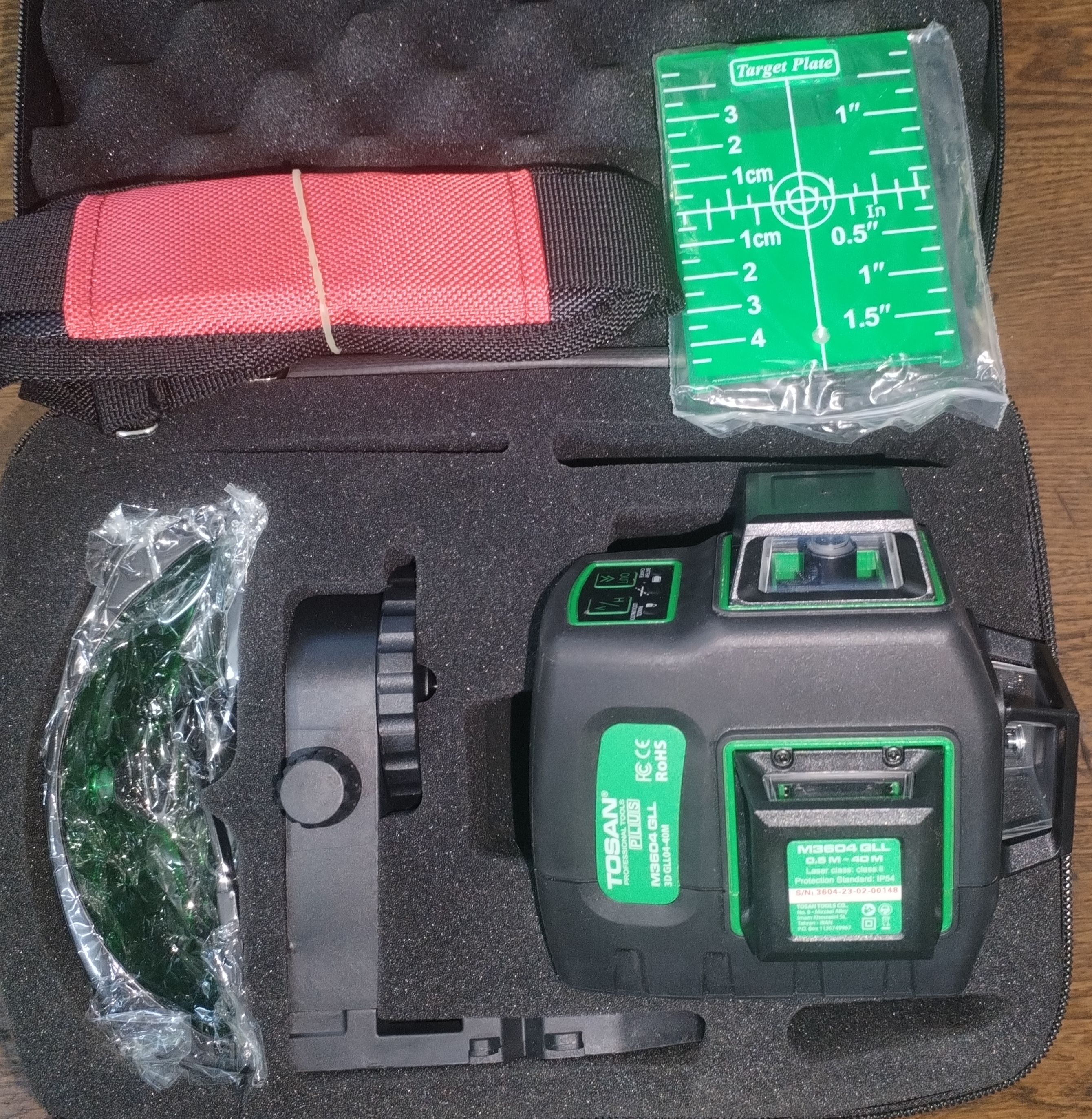 تراز لیزری 360 درجه 3 بعدی نور سبز توسن مدل TOSAN M3604 GLL3D