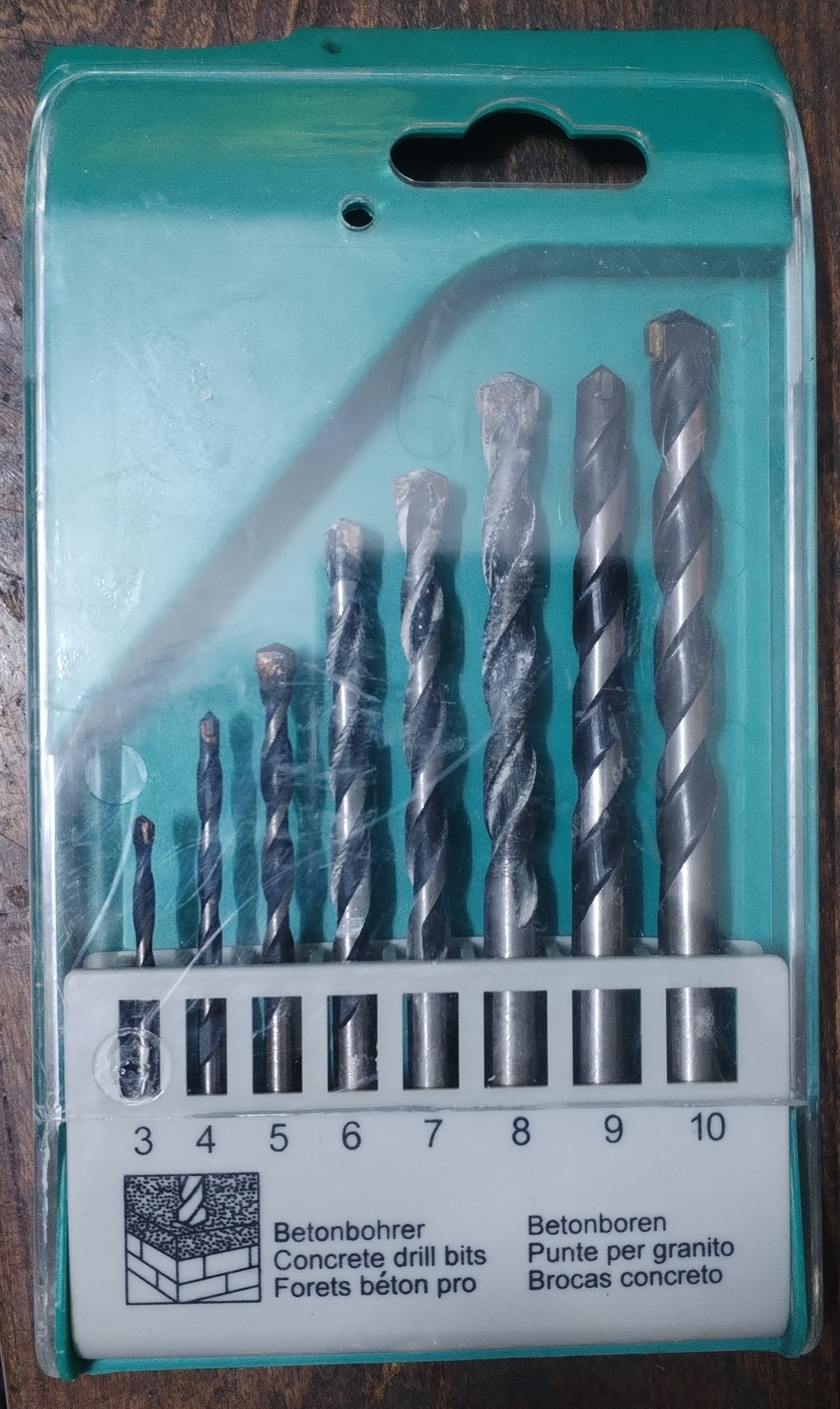 ست مته سنگ و بتن 8 عددی 2 الی 10 توتال مدل TOTAL 8P در حد نو